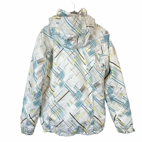 The North Face Womens White Yellow Teal Recco Snowboard Ski Jacket Size M - Picture 2 of 16